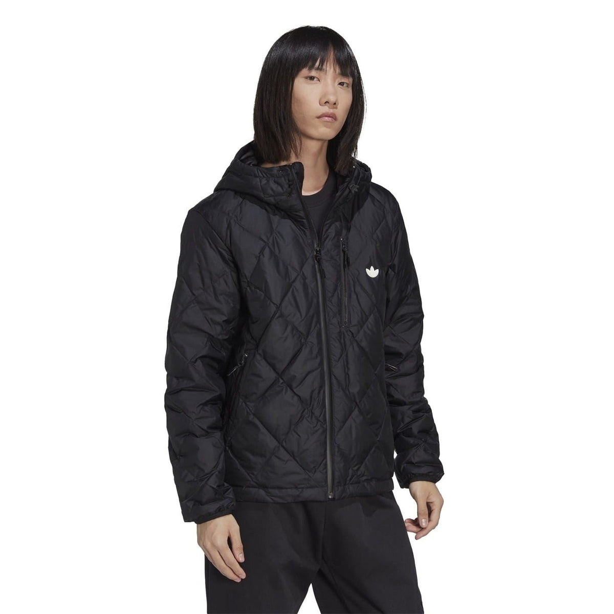 adidas Originals hooded down jacket in regular fit, stylish coat with hood and insulated filling for warmth and comfort