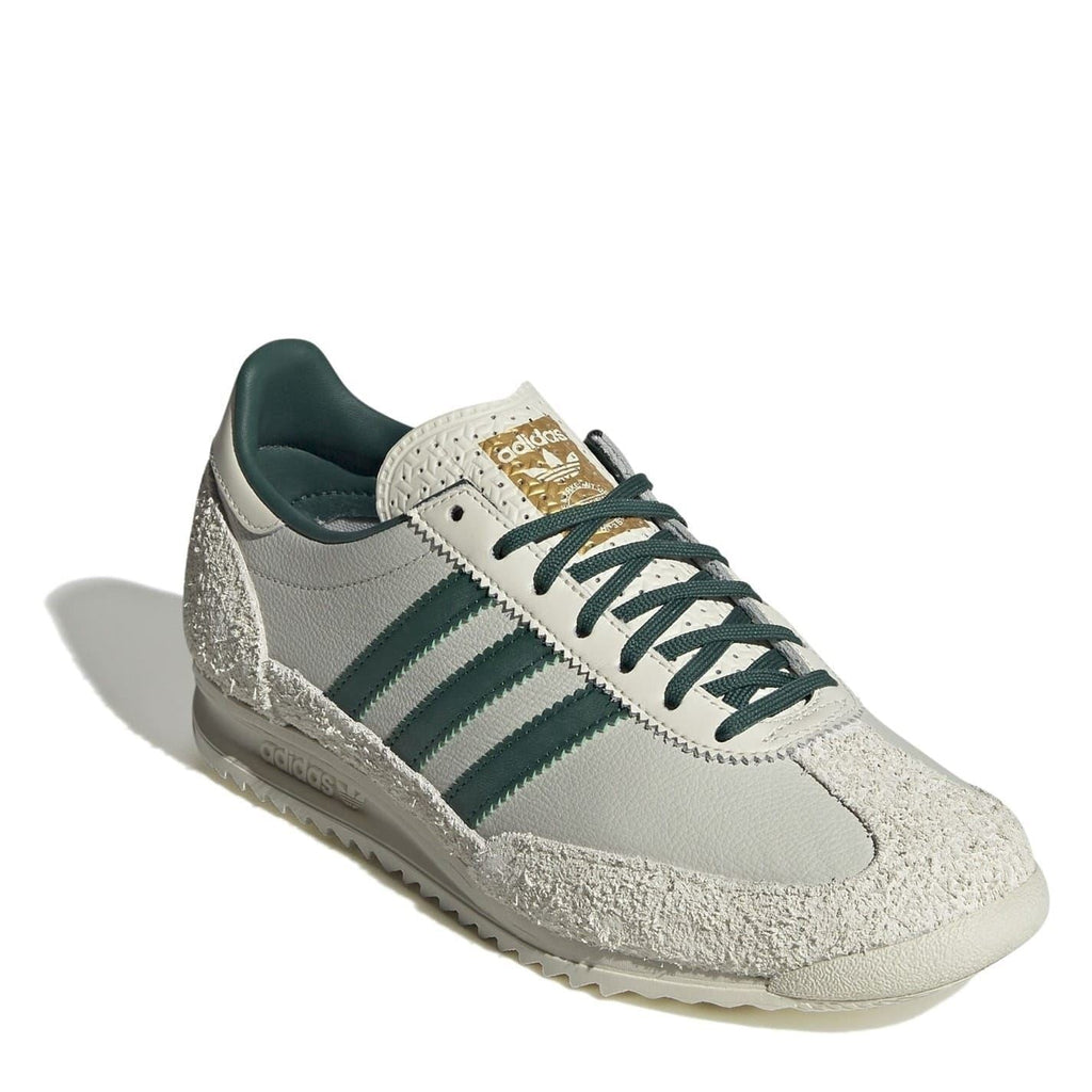 adidas Originals Sl72 shoes in classic white and navy, showcasing stylish casual footwear with a retro design.