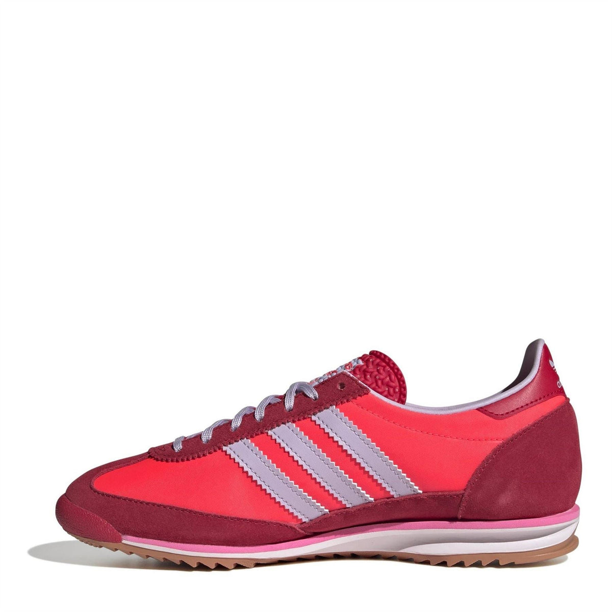 adidas Originals Sl72 shoes in white and black with classic sneaker design, featuring suede and mesh upper and rubber sole.