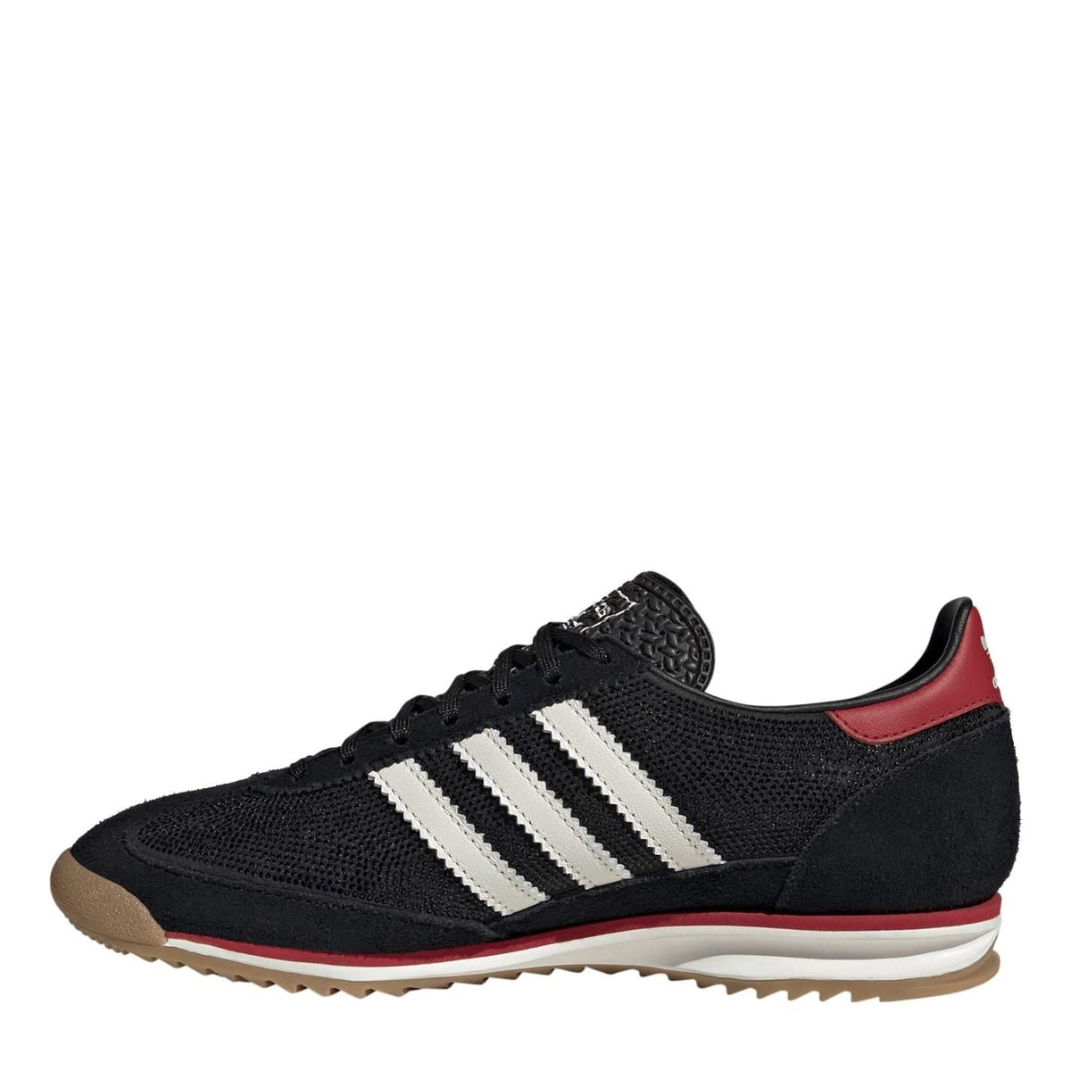 adidas Originals Sl72 sneakers in white with black accents, showcasing classic retro footwear design and stylish laces.