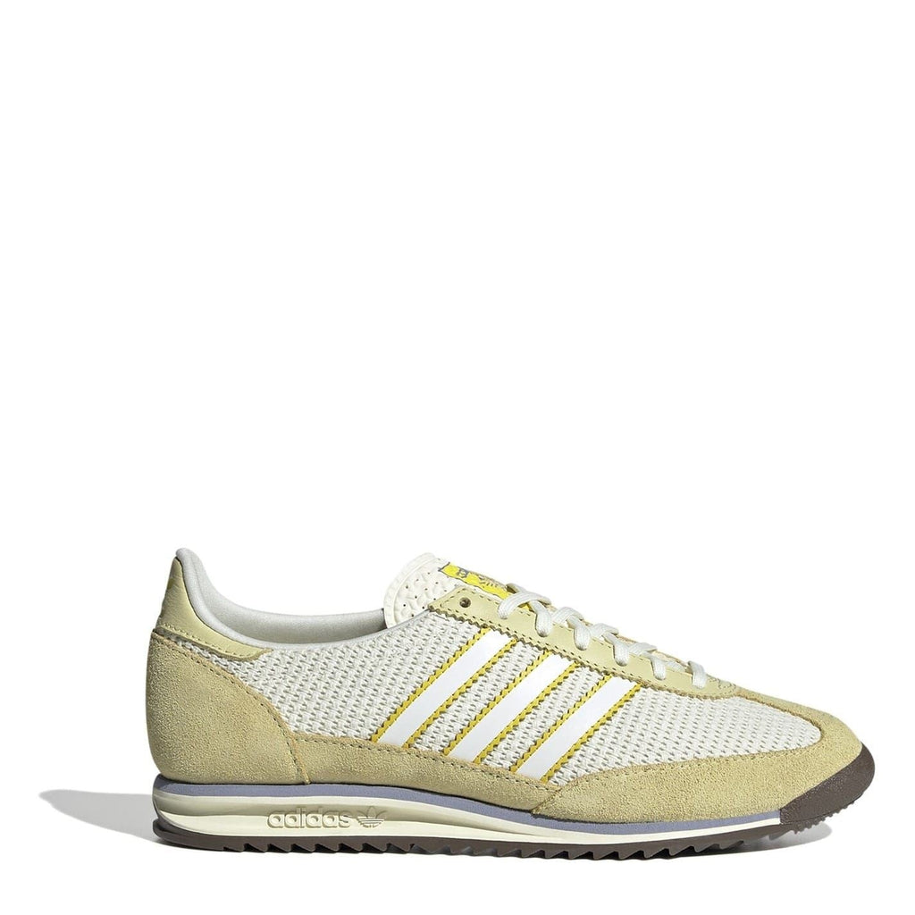 adidas Originals Sl72 shoes in white and navy, casual footwear with classic design and comfortable fit, on a clean background