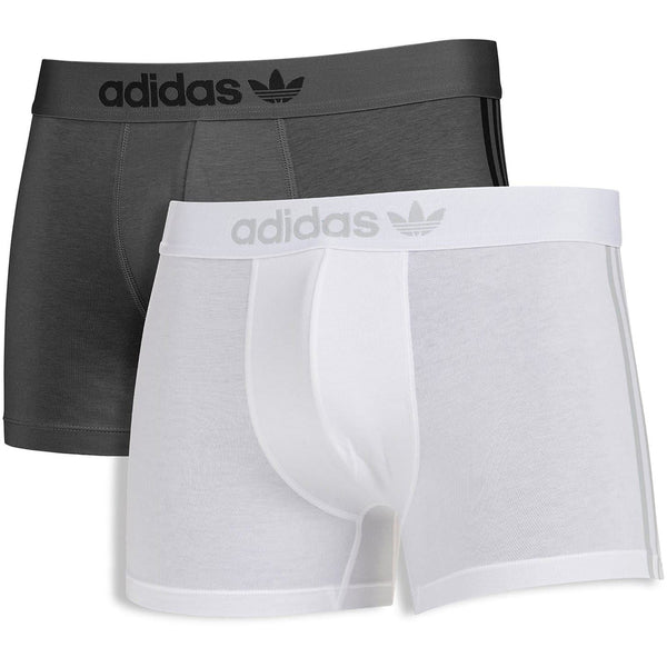 adidas Originals Comfort Flex Eco soft boxers, 2 pack, men's underwear with breathable fabric and comfortable fit, black and gray colors