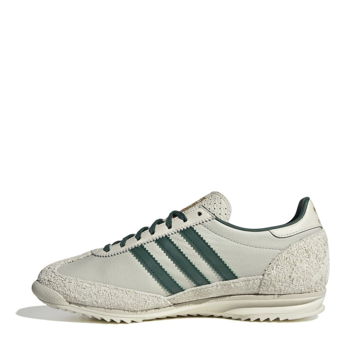 adidas Originals Sl72 shoes in classic white with retro design, featuring lace-up closure and low-top silhouette.