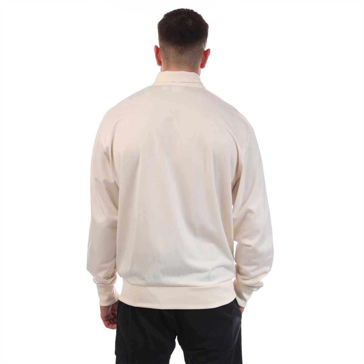 adidas Originals Firebird Track Top, classic black and white polyester tracksuit jacket with iconic logo and ribbed cuffs.