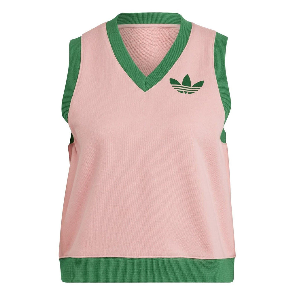 adidas Originals Adicolour 70s sweater vest featuring colorful knit pattern and classic fit, styled as a retro tops garment
