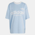Adidas Originals T-shirt featuring a classic design, displayed on a hanger with a simple background, showcasing the casual top.