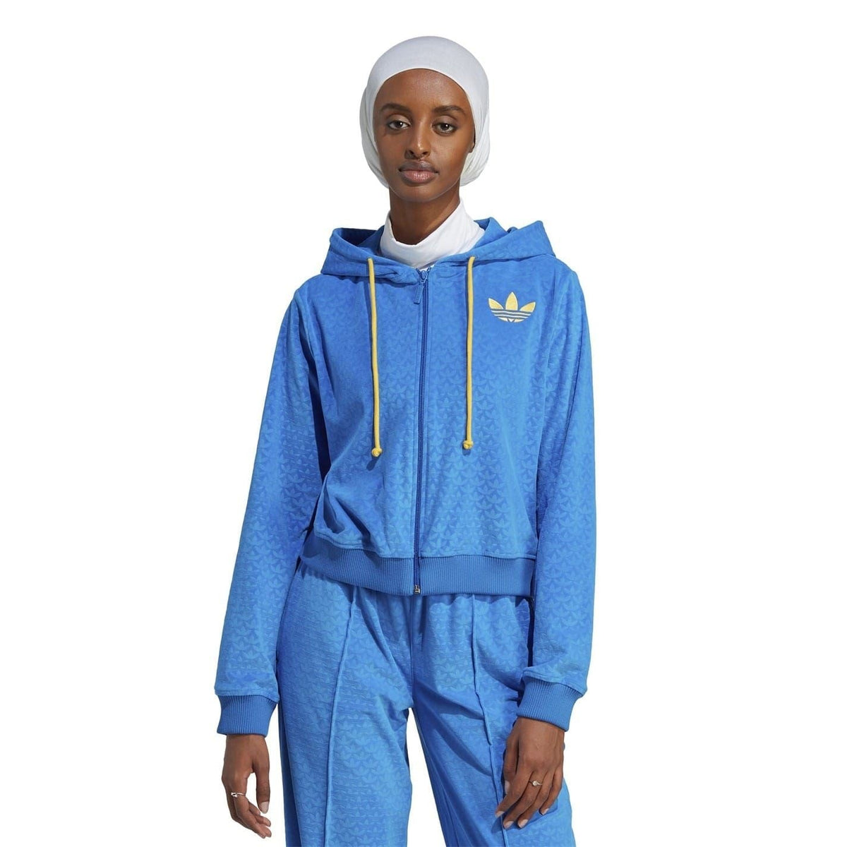 adidas Originals Adicolour 70s Velour Zip Hoodie sweatshirt in vibrant velour fabric with front zipper and hood.