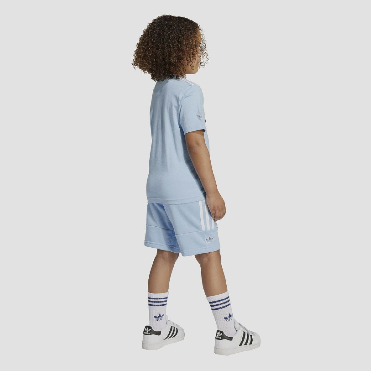 adidas Originals juniors T-shirt and shorts set for ages 8-16, featuring the classic brand logo and comfortable casual style